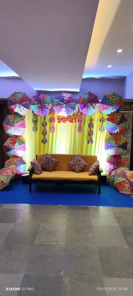 Umbrella Canopy Stage Setup