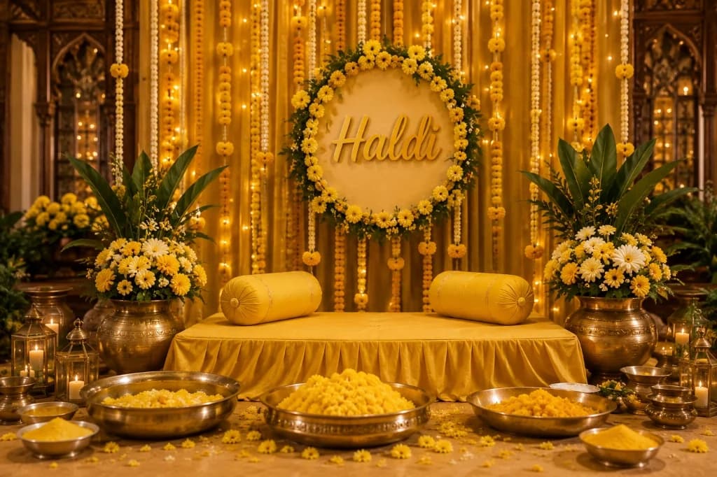 Haldi celebration arrangements at 3S Venue